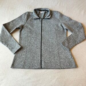 Danskin Now Girls XL 16-18 Heather Grey Full Zip Sweater Jacket Thumbholes Mock